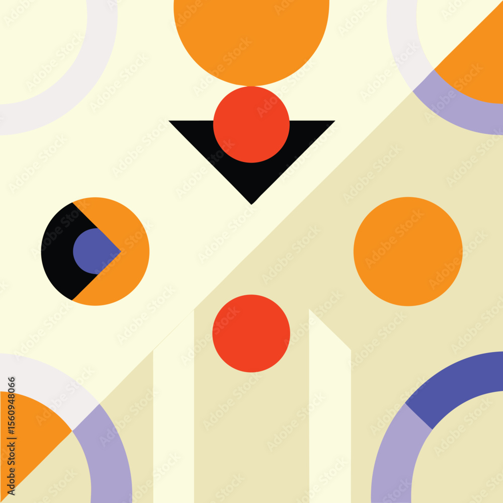 Poster abstract geometric shapes composition with transparency suitable for various design projects
