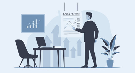 Analyzing Financial Data With Charts And Graphs In A Modern Office Space