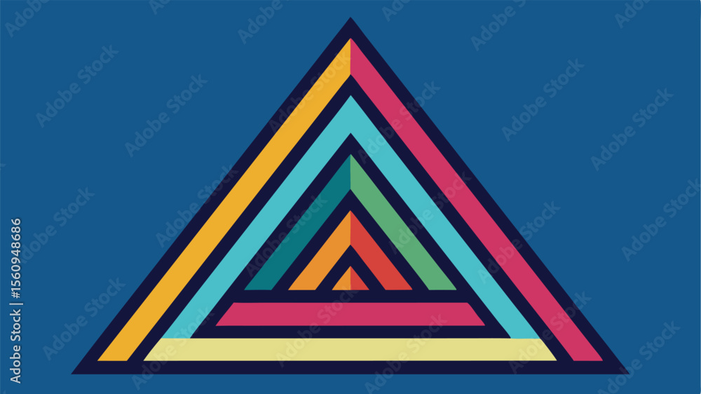 Aufkleber abstract geometric triangle design with multiple colors and striking visual impact