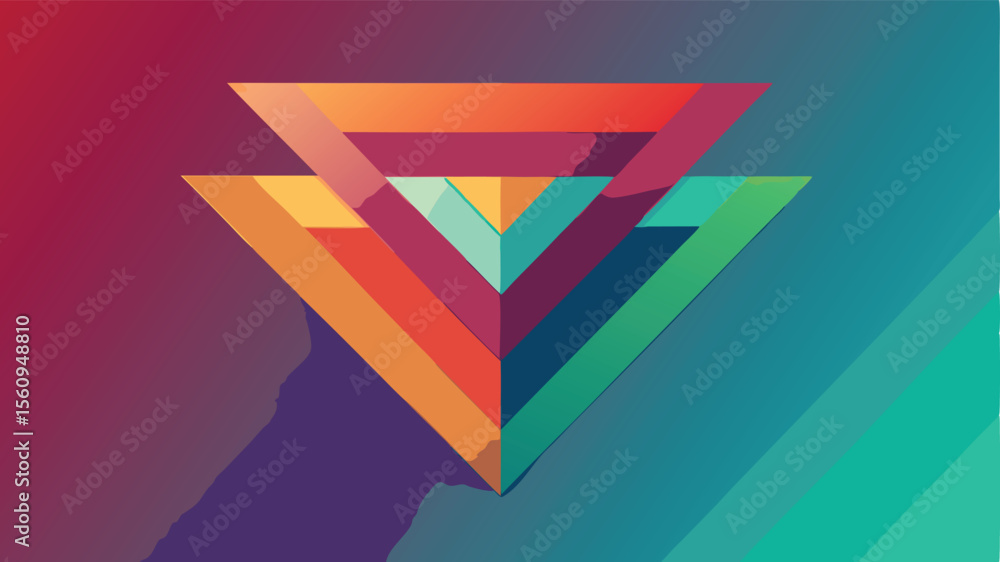 Poster abstract geometric triangle design with overlapping elements on a gradient background