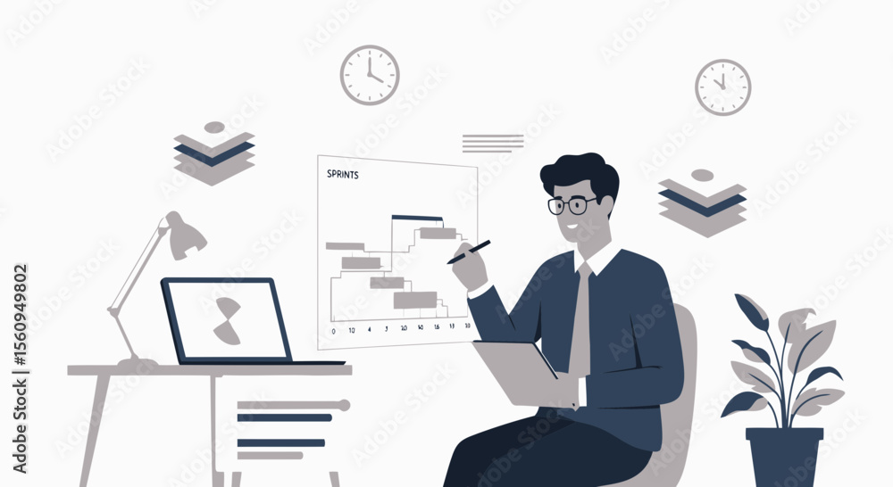 Poster effective sprint planning with modern data visualization and time management tools