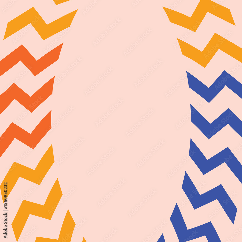Poster abstract zigzag pattern with bright colors suitable for backgrounds and designs
