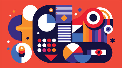 Obraz premium Abstract geometric composition in vibrant colors suitable for modern design projects