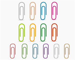 Collection of Colorful Paper Clips for Office and School