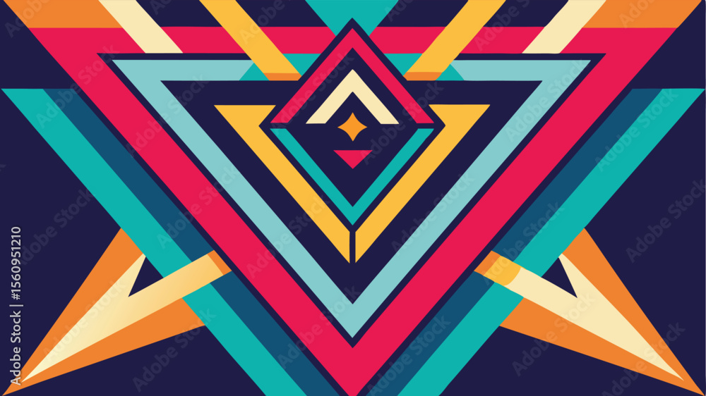 Aufkleber colorful abstract geometric design with triangular shapes suitable for various creative projects