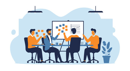 Innovative Team Engaged In Business Planning And Strategic Decision Making Process