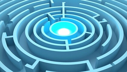 Glowing Maze Abstract 3D Labyrinth Puzzle