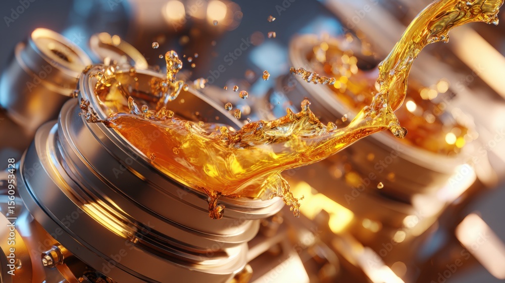 Poster Close-up of a smartphone with a liquid splash spilling over the top edge and droplets flying through the air creating dynamic movement