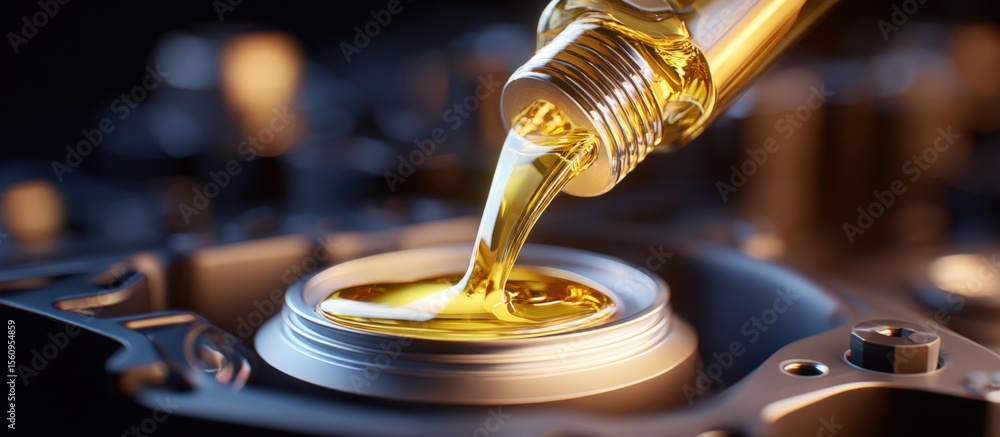 Poster Close-up of golden digital data storage device with liquid gold flowing into it on a high-tech server or hard drive background