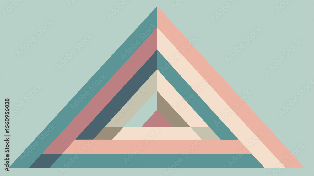Aufkleber geometric abstract art with pastel color stripes in triangular shape on transparent background