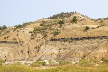 The Badlands rock formations at Theodore Roosevelt National Park, North Dakota
