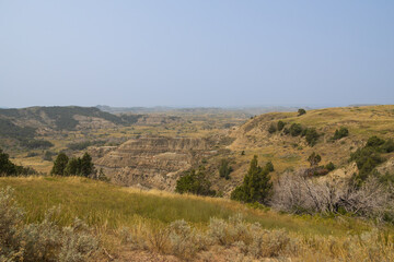 The Badlands rock formations at Theodore Roosevelt National Park, North Dakota

