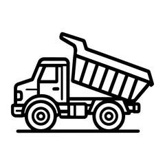 dump truck line icon vector on white background
Vector line icon on white background