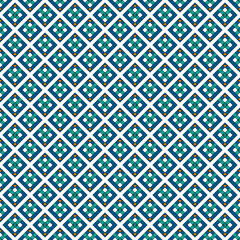 Stained glass mosaic seamless pattern. Ethnic print. Ceramic tile flooring ornament. Repeated diamonds, squares symmetric background. Oriental ornamental wallpaper. Vector abstract digital paper