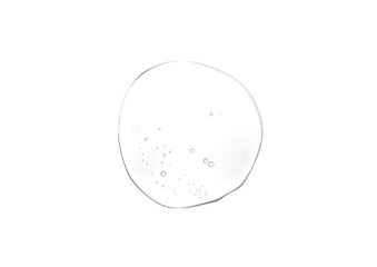 white drop of face wash gel on white background