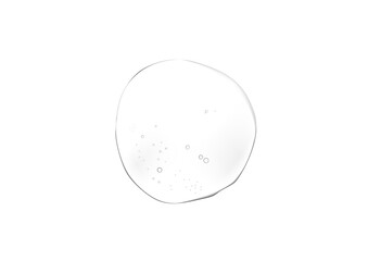 white drop of face wash gel on white background