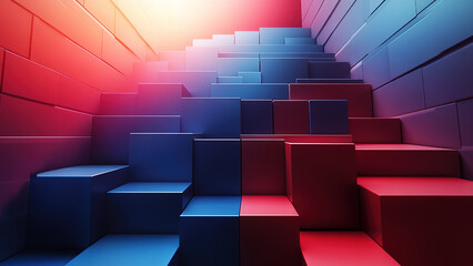 stairs up with light above background 8