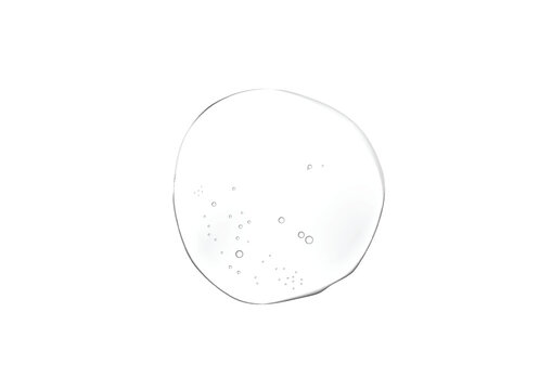 white drop of face wash gel on white background
