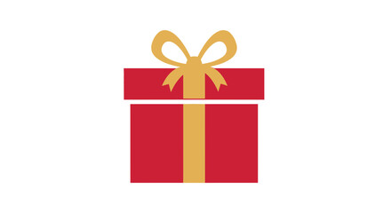 Red gift box with gold ribbon vector illustration for birthday present christmas present and special occasion vector