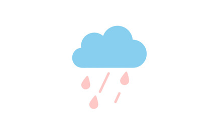 Download weather forecast icon vector illustration of rainy cloud with raindrops for graphic design use vector