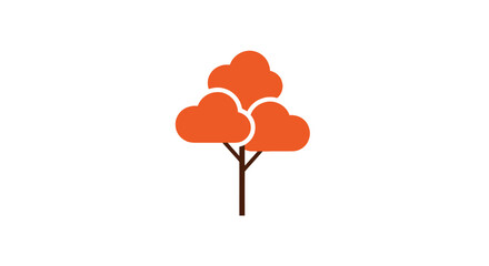 Autumn tree vector illustration for fall season designs and nature themed graphics, orange tree icon image vector