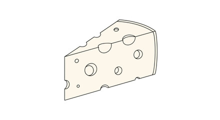 Delicious swiss cheese wedge illustration with holes perfect for food blog and recipe website design use vector