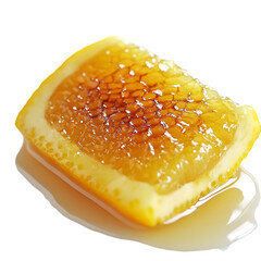 Honey Dripping from Hovering Honeycomb – Clean White Background

