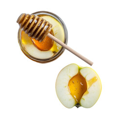 Sweet Honey in Glass Cup Isolated on White Background – High-Resolution Image. 
 organic honey on white, pure honey in cup, liquid gold honey, bee honey photo, sticky sweet honey, honey in clear glas
