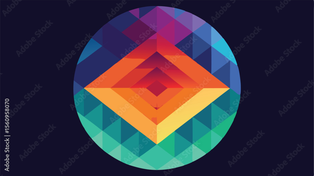 Poster geometric oval design with gradient color transitions suitable for various applications