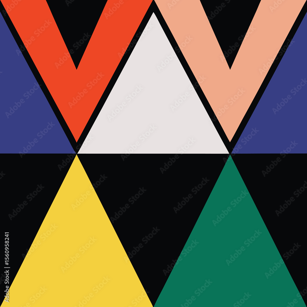 Poster geometric shapes abstract design in a modern color palette with transparent background