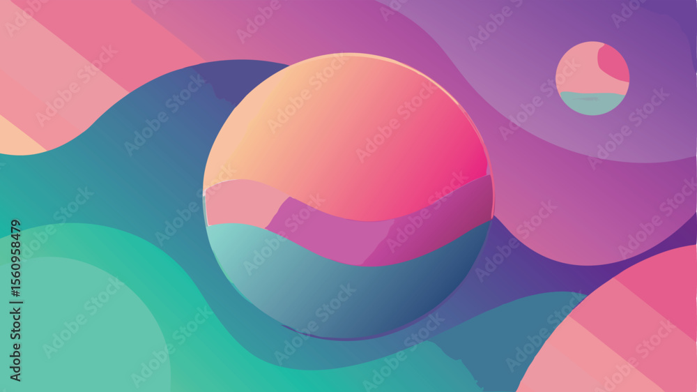 Aufkleber modern abstract fluid shapes gradient background illustration design with transparent layer