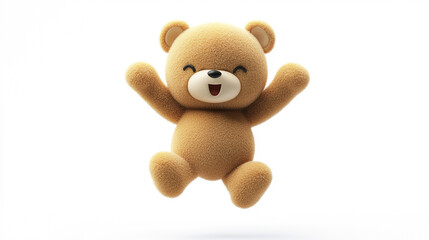 Fototapeta premium Adorable Plush Teddy Bear. Soft plush teddy bear, ideal for toys, children, gifts, nursery decor, and comfort items.