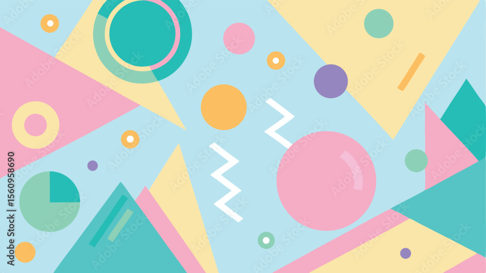 Aufkleber pastel geometric shapes composition with transparency seamlessly for various design projects