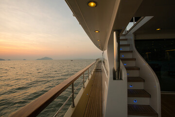 Luxury Yacht Deck Exterior Teak Deck Phang Nga Phuket Thailand