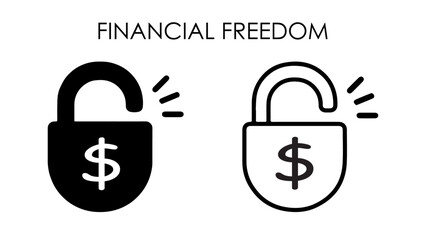 Minimalist vector illustration of  financial freedom icon.