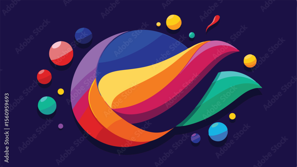 Aufkleber abstract colorful design with geometric shapes and transparent layers perfect for branding