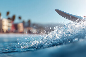 Fototapeta premium dynamic scene of standup paddleboarding with figure on left side random emotion