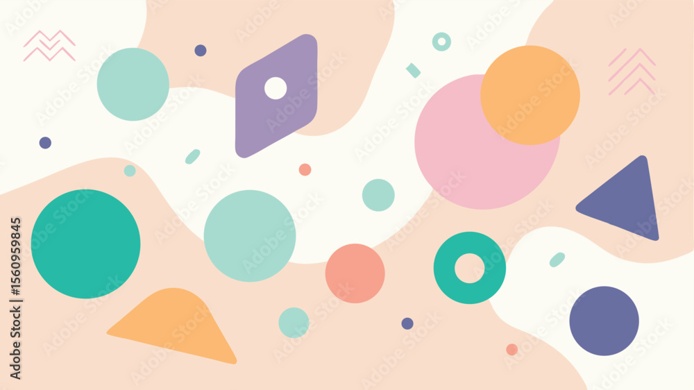 Aufkleber abstract colorful geometric shapes with transparent background for various design purposes