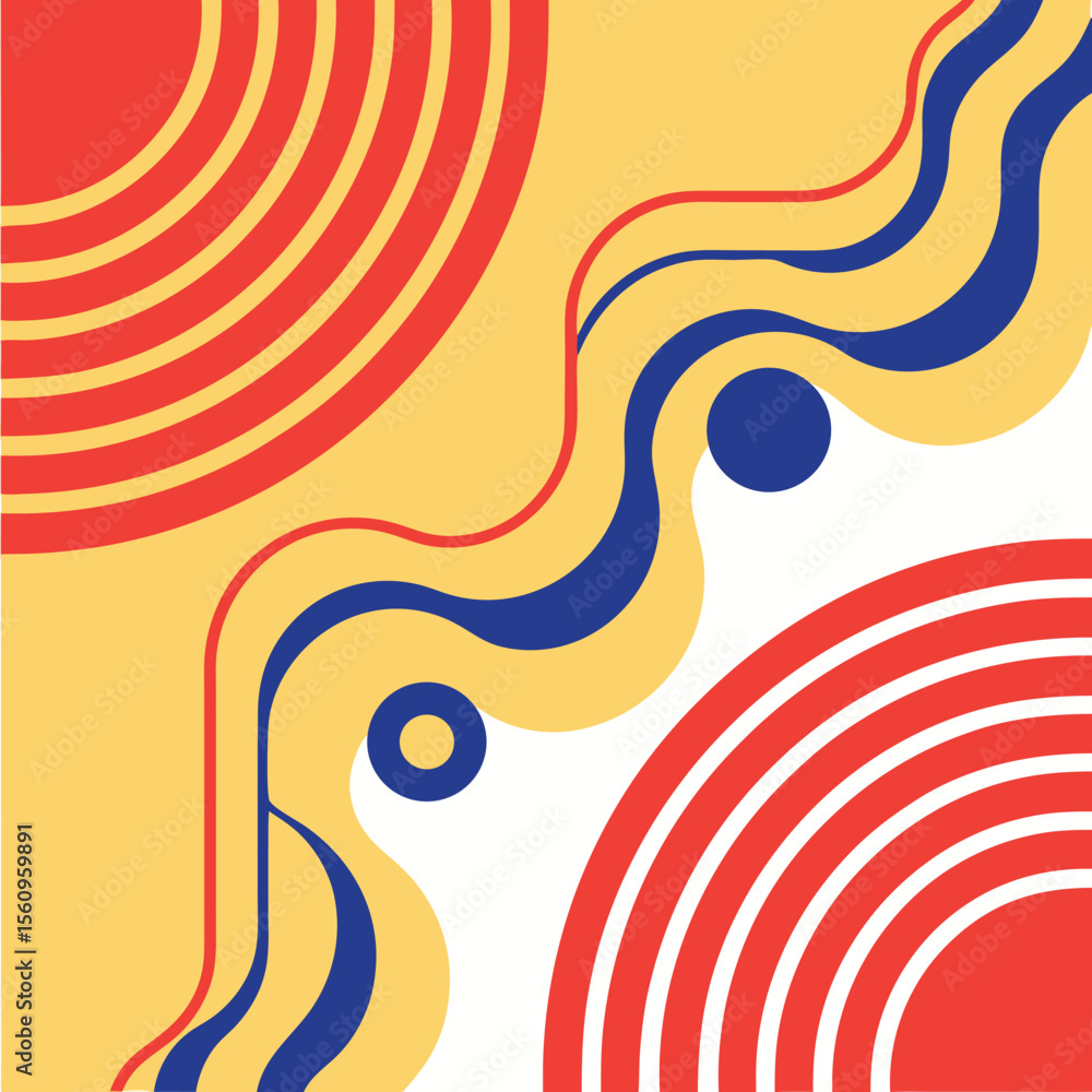 Poster abstract colorful graphic design with modern geometric shapes and smooth lines