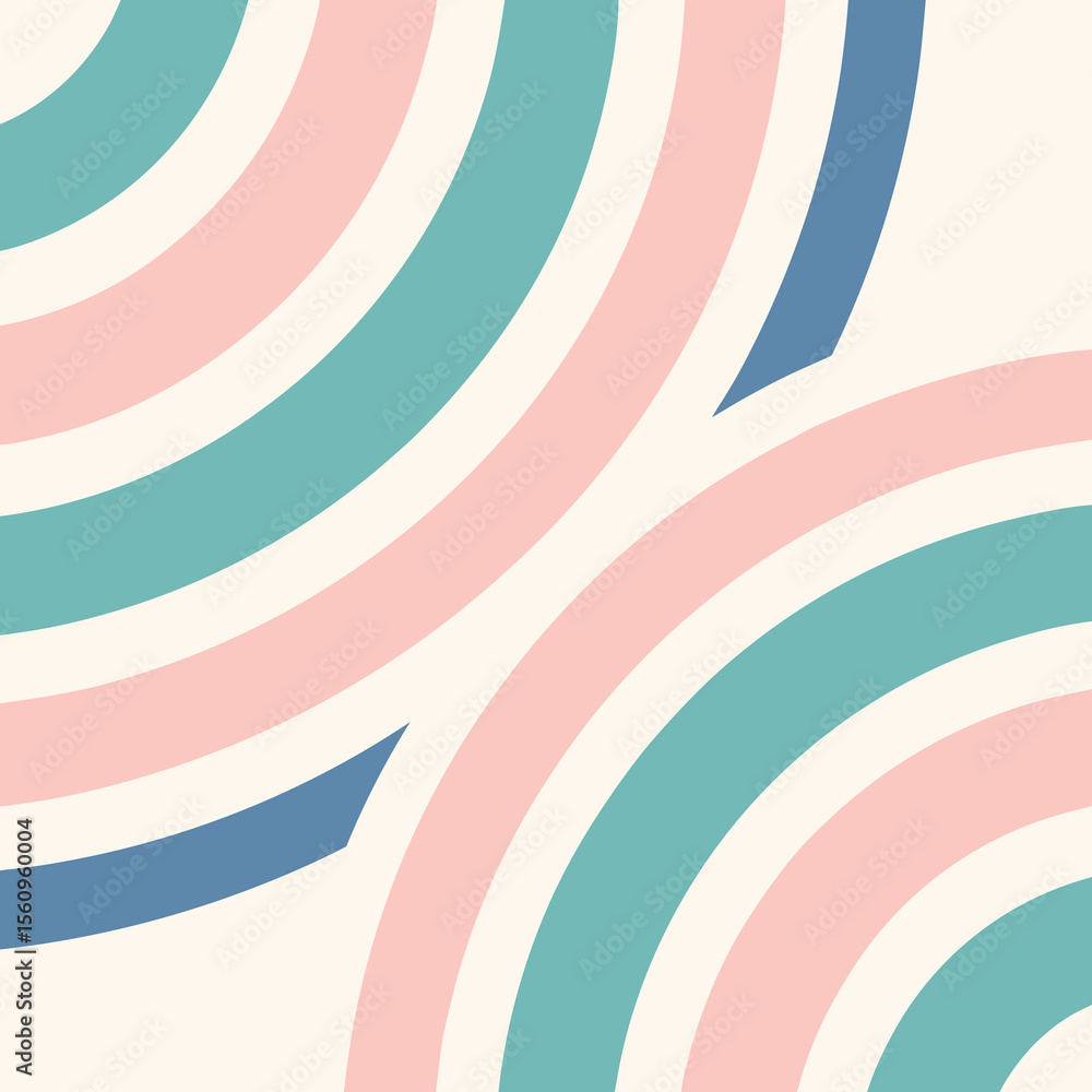 Aufkleber abstract colorful rainbow arcs with a retro style aesthetic and simple decorative design