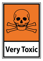 Warning Sign for Very Toxic Substances with Skull and Crossbones Icon