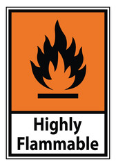Highly Flammable Warning Sign for Safety and Hazard Awareness