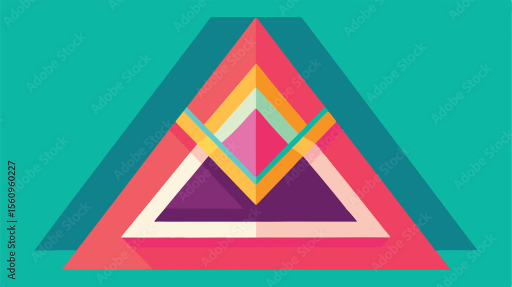 Aufkleber abstract colorful triangle design with layered geometric shapes and modern flat style