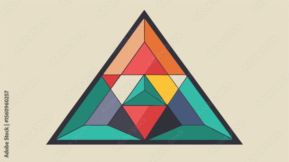 Poster abstract colorful triangle with geometric shapes on a white background for design