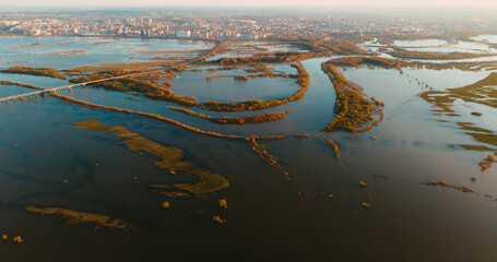 aerial view of the river