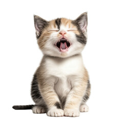 Lovely cute smiling kitten transparent background