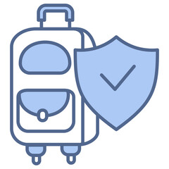 Obraz premium Travel Insurance Blue Icon