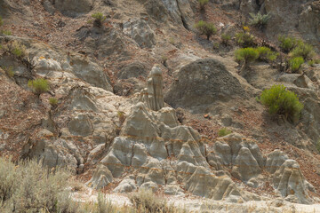 The Badlands rock formations at Theodore Roosevelt National Park, North Dakota
