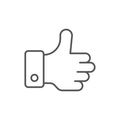 Line style icon of a thumbs up gesture, indicating like, approval, positive feedback, and recommendation