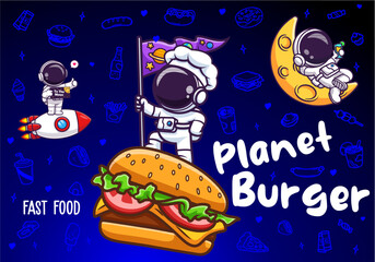 Planet Burger the fast food illustration